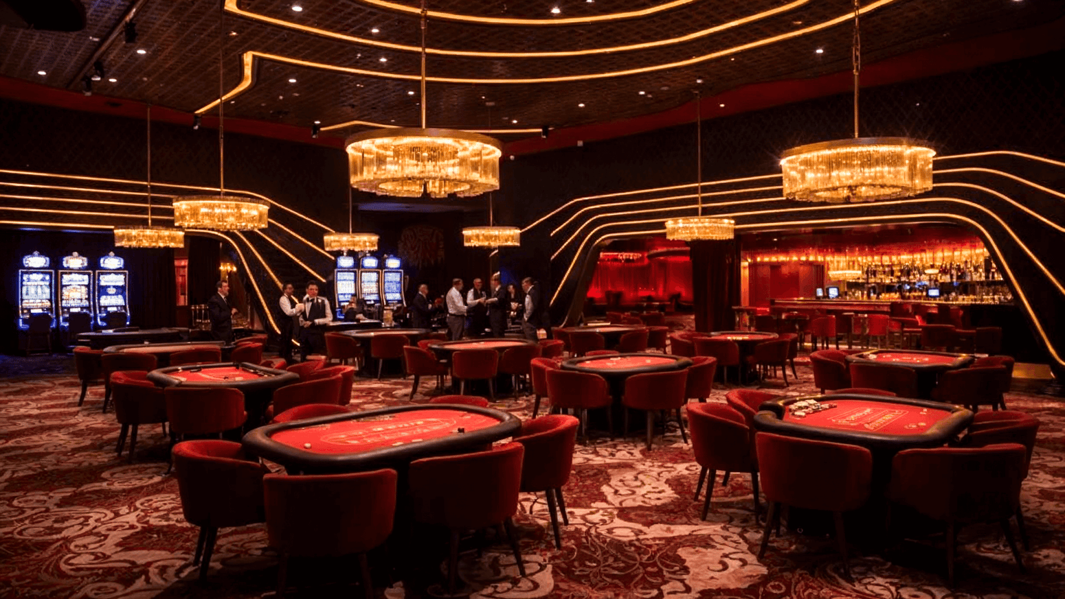 Plano de una sala de juegos en un casino